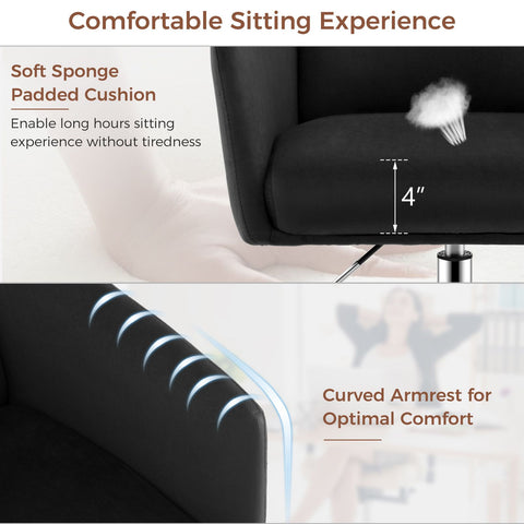 Stylish Height-Adjustable Leisure Chair with Ergonomic Design and Cushioned Seat
