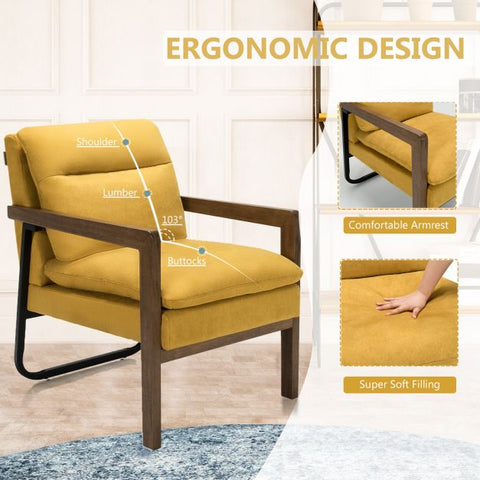 Artistic Armchair with Soften Backrest and Seat