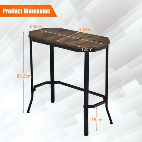 Rustic and Compact Console Table with Storage Shelf and Industrial style