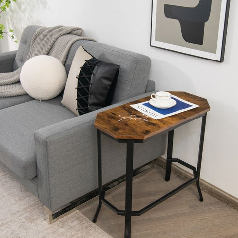 Rustic and Compact Console Table with Storage Shelf and Industrial style