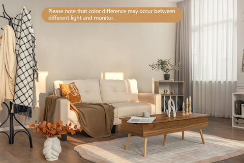 Victoria 3 Seater Sofa with 202cm Length in Creamy Beige