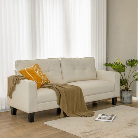 Victoria 3 Seater Sofa with 202cm Length in Creamy Beige