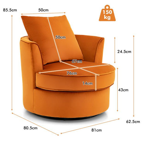 360 Degree Tub Armchair in Orange