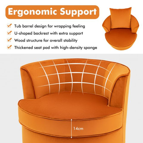 360 Degree Tub Armchair in Orange