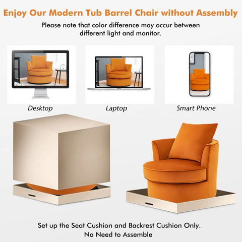 360 Degree Tub Armchair in Orange