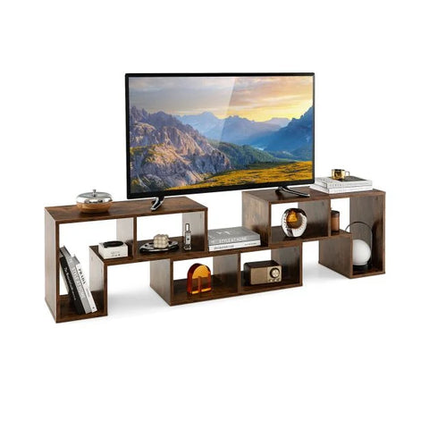 Modern and Minimalist TV Stand with Convertible Shelves and Contemporary Design