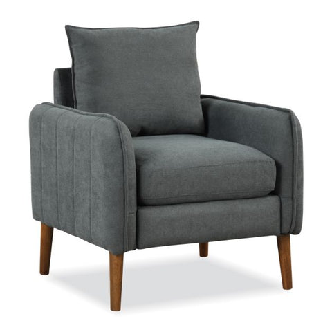 Signature Armchair with Rubber Wooden Legs in Charcoal Grey