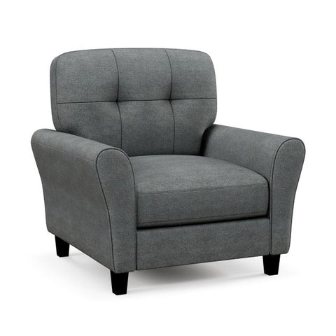 Signature Wide Armchair with Soften Backrest and Seat in Grey
