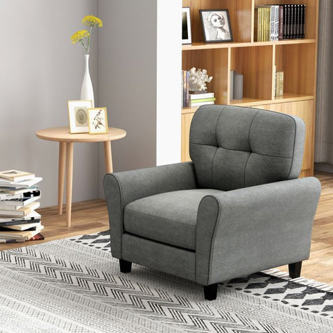 Signature Wide Armchair with Soften Backrest and Seat in Grey
