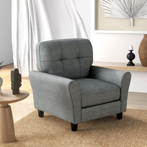 Signature Wide Armchair with Soften Backrest and Seat in Grey