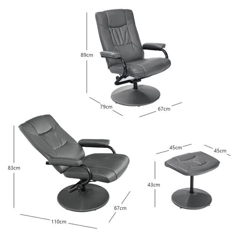 Master Recliner Chair with Footstool and Adjustable Backrest