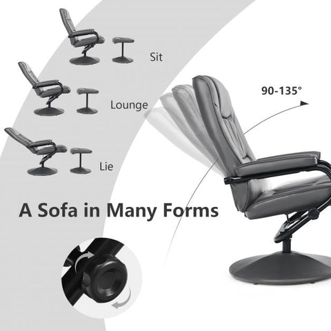 Master Recliner Chair with Footstool and Adjustable Backrest