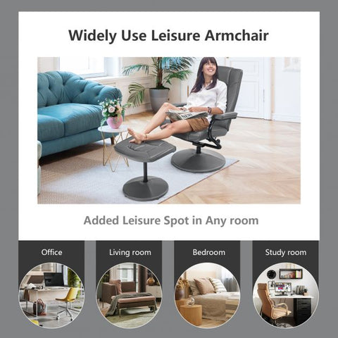 Master Recliner Chair with Footstool and Adjustable Backrest