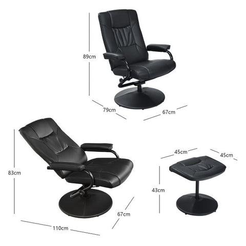 Master Recliner Chair with Footstool and Adjustable Backrest
