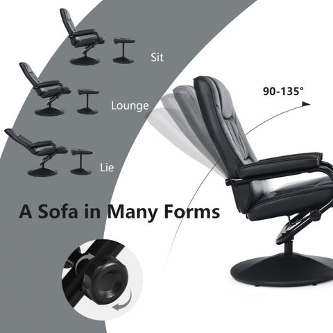 Master Recliner Chair with Footstool and Adjustable Backrest
