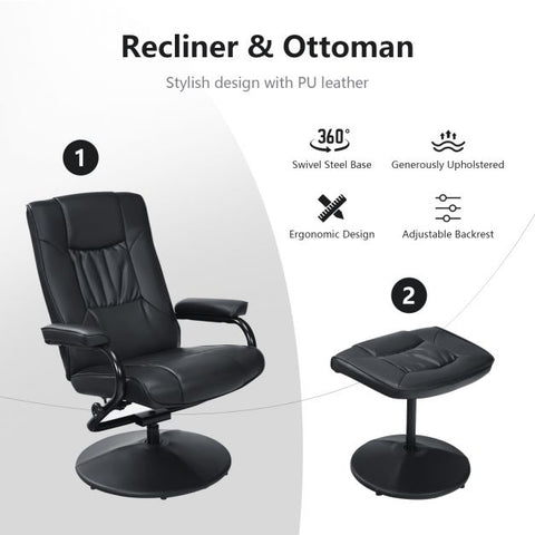 Master Recliner Chair with Footstool and Adjustable Backrest