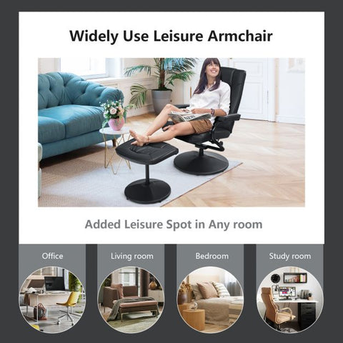 Master Recliner Chair with Footstool and Adjustable Backrest