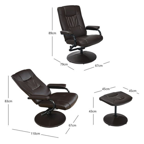 Master Recliner Chair with Footstool and Adjustable Backrest