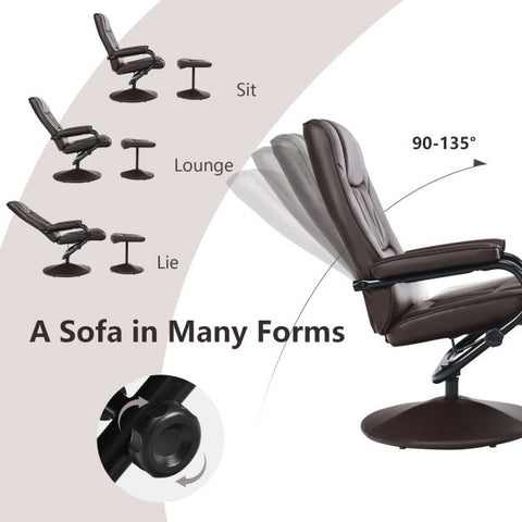 Master Recliner Chair with Footstool and Adjustable Backrest