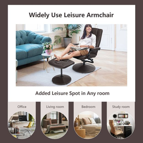 Master Recliner Chair with Footstool and Adjustable Backrest