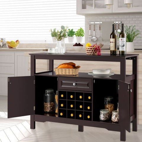 Sleek and Modern Sideboard with Integrated Wine rack and Spacious Design