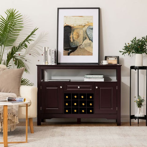 Sleek and Modern Sideboard with Integrated Wine rack and Spacious Design