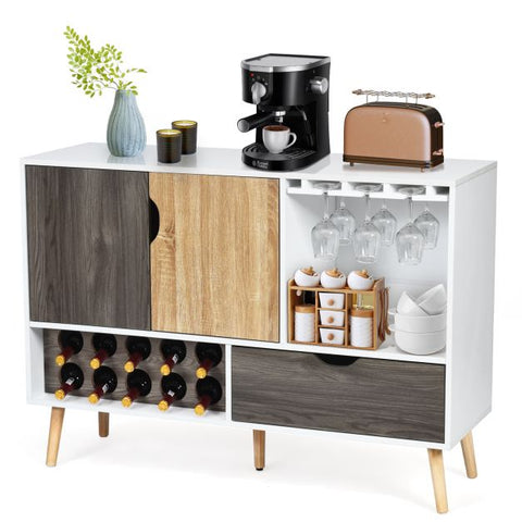 Modern and Unconventional Kitchen Sideboard with Wine Rack and Ample Storage