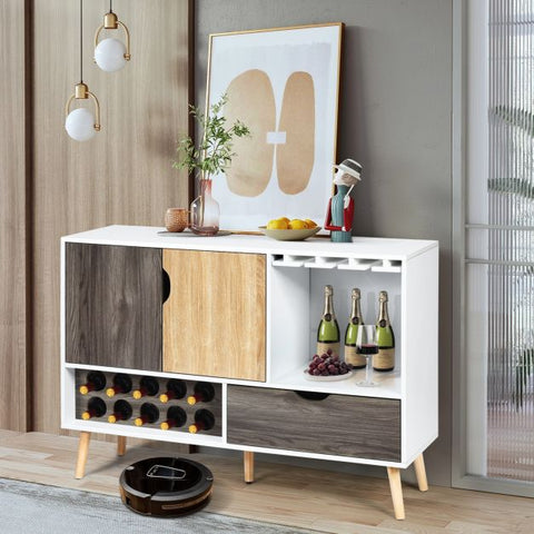 Modern and Unconventional Kitchen Sideboard with Wine Rack and Ample Storage