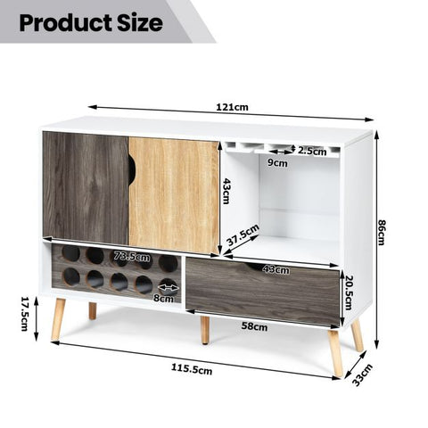 Modern and Unconventional Kitchen Sideboard with Wine Rack and Ample Storage