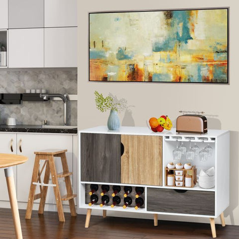 Modern and Unconventional Kitchen Sideboard with Wine Rack and Ample Storage