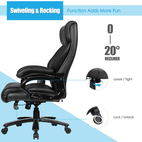 Ergonomic Stylish Leather Office Chair with Configurable Massage Function