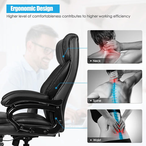 Ergonomic Stylish Leather Office Chair with Configurable Massage Function