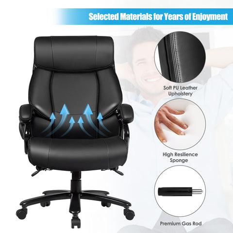Ergonomic Stylish Leather Office Chair with Configurable Massage Function