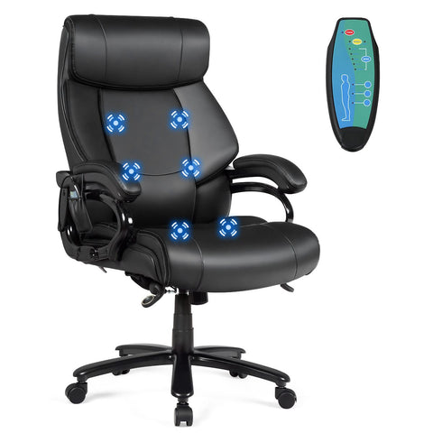 Ergonomic Stylish Leather Office Chair with Configurable Massage Function