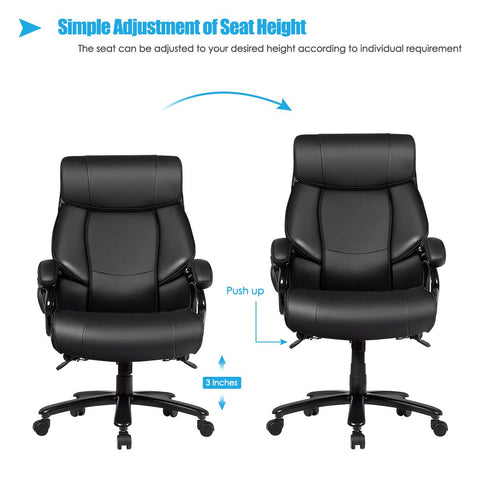 Ergonomic Stylish Leather Office Chair with Configurable Massage Function