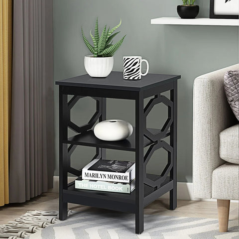 Multi-Function 3 Tier Side Table with Ample Storage and Sturdy Design