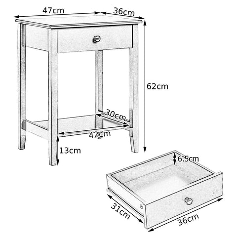 Compact 2 Tier Side Table with Ample Storage and Contemporary Minimalism Design
