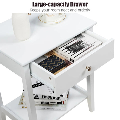 Compact 2 Tier Side Table with Ample Storage and Contemporary Minimalism Design