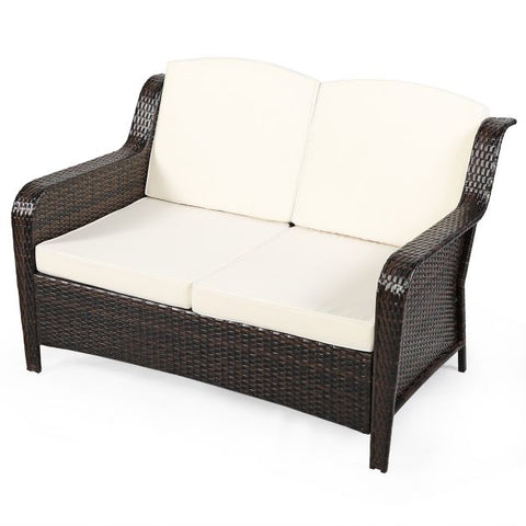 Garden Ottoman and Sofa Furniture Set with Removable Cushions n Navy