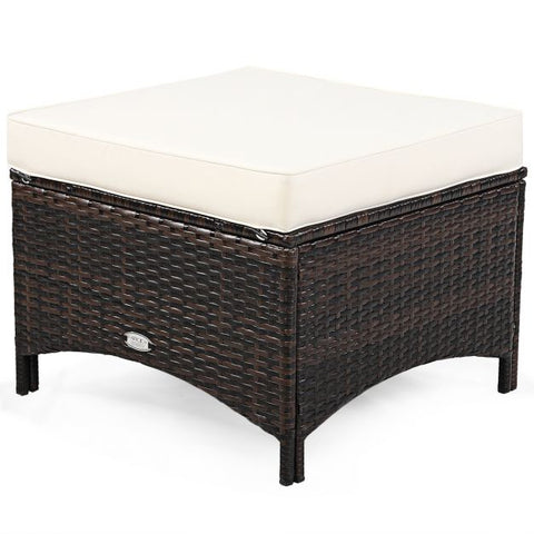 Garden Ottoman and Sofa Furniture Set with Removable Cushions n Navy
