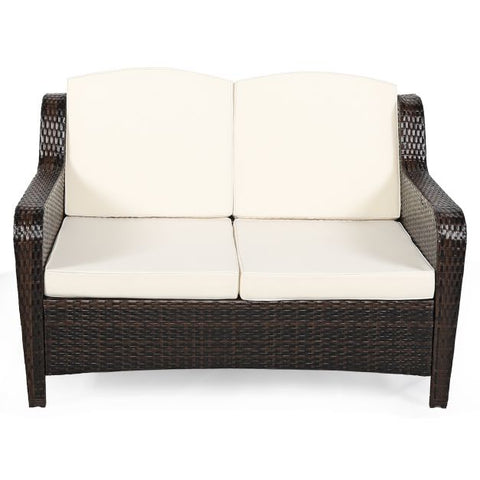 Garden Ottoman and Sofa Furniture Set with Removable Cushions n Navy