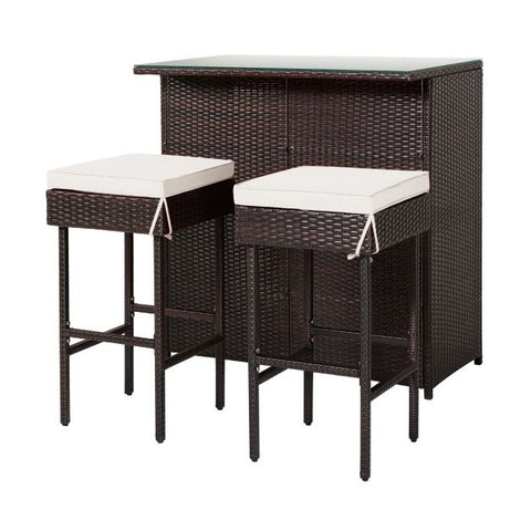 Garden Bar Table and Stools Set with soft cushions in Turquoise