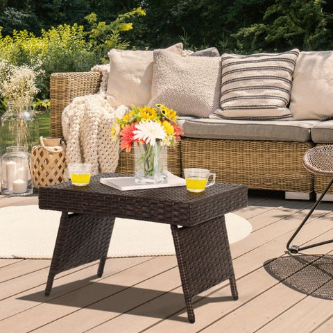 Outdoor Foldable Heavy Duty Coffee Table with Sturdy Frame