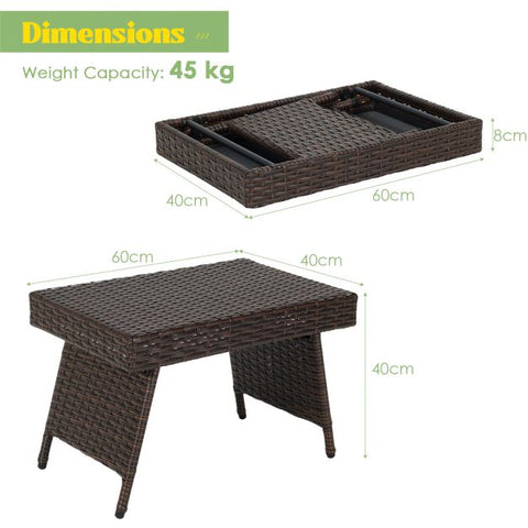 Outdoor Foldable Heavy Duty Coffee Table with Sturdy Frame