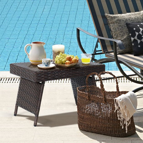 Outdoor Foldable Heavy Duty Coffee Table with Sturdy Frame