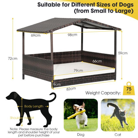 Chic Wicker Dog House Featuring