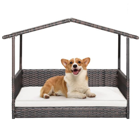 Chic Wicker Dog House Featuring