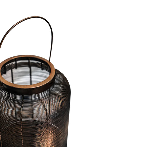 Outdoor Lantern with Metal Woven Industrial Design