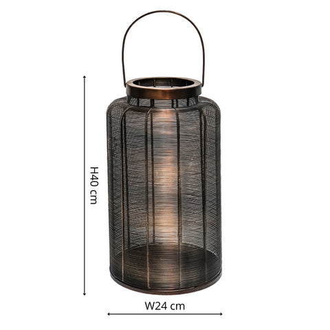 Outdoor Lantern with Metal Woven Industrial Design