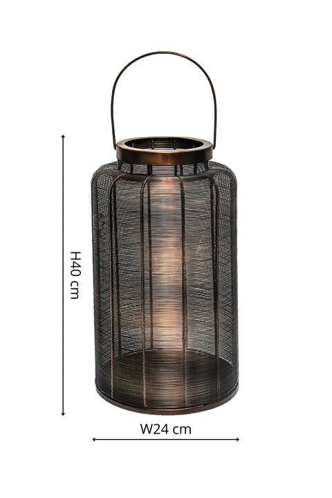 Outdoor Lantern with Metal Woven Industrial Design